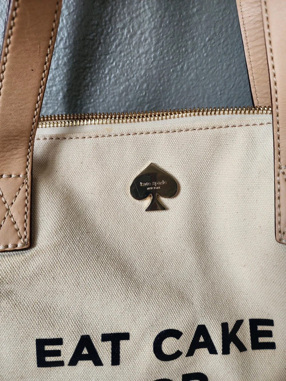 Kate Spade New York Eat Cake For Breakfast Canvas Tote Cream Red